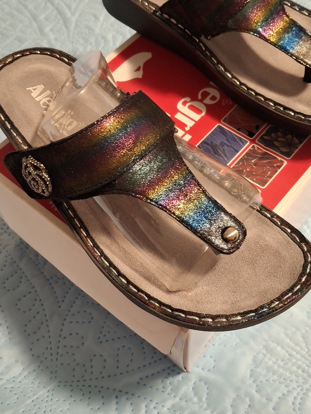 Alegria Women’s Iridescent Multicolor Thong Sandals